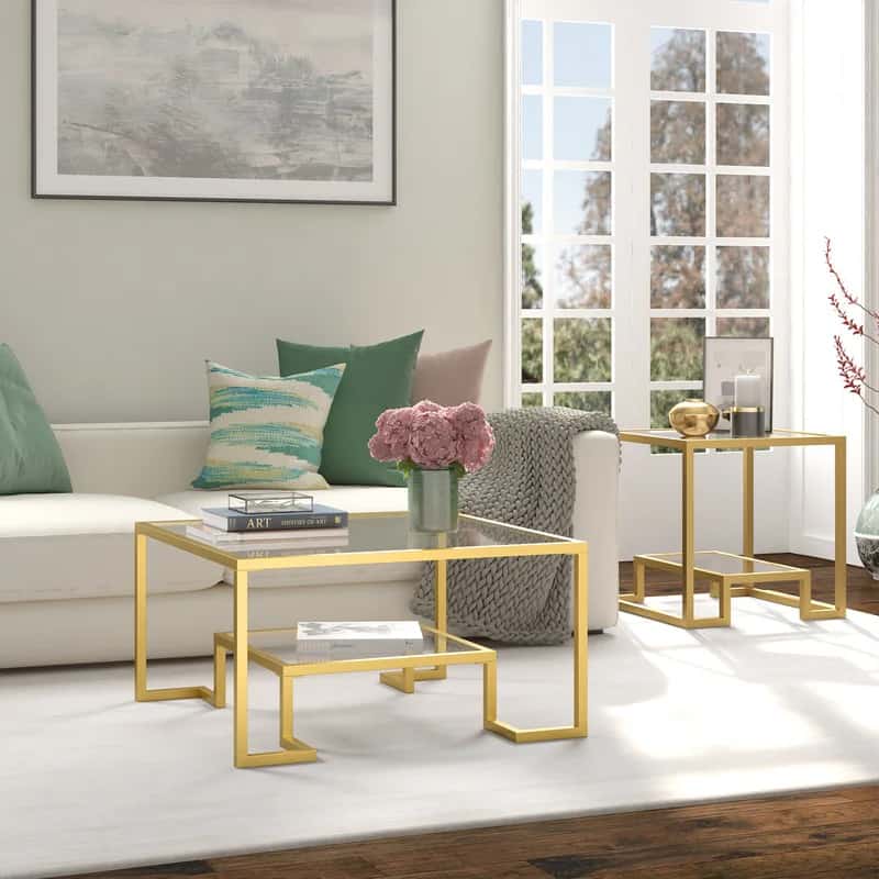 Use a Golden Coffee Table With a Shelf for More Design Possibilities