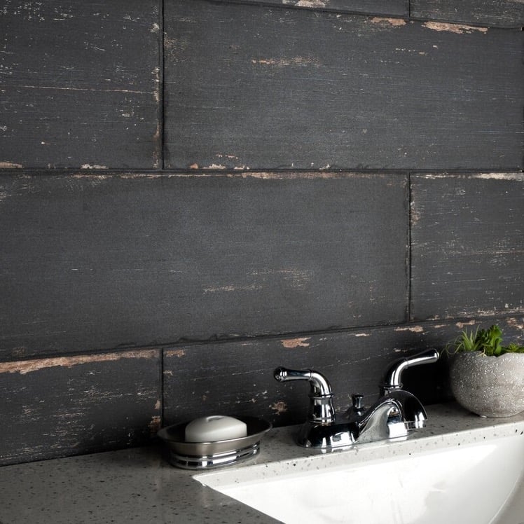 Revamp Your Bathroom Walls with Rustic Porcelain “Wood Look” Tiles
