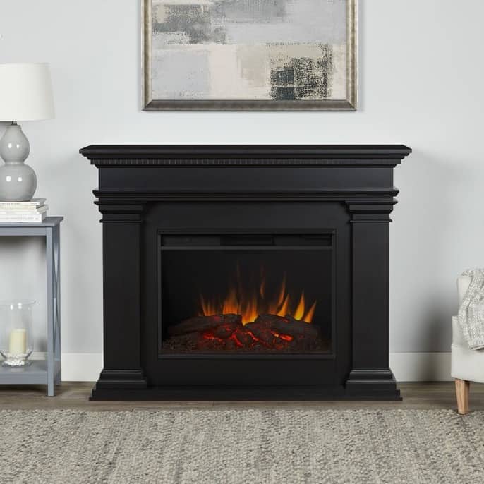 Try An All-Black Mid-Century Modern Fireplace
