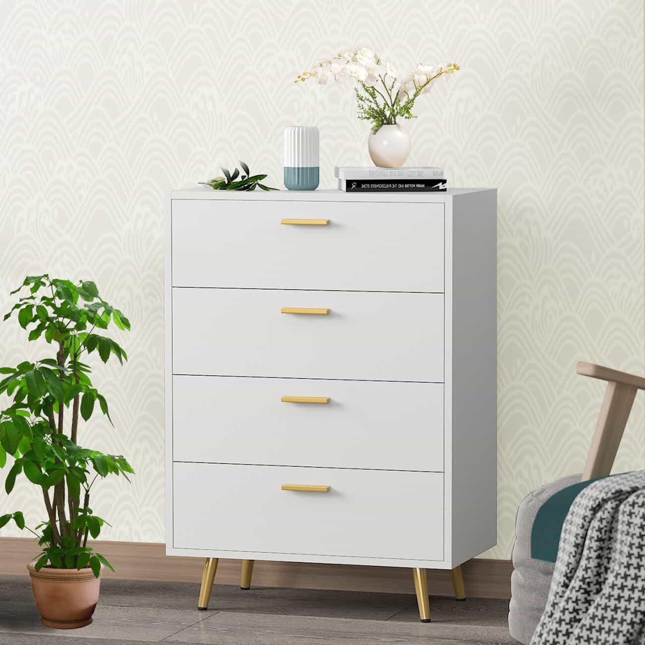 A White And Gold Dresser Will Look Super Chic In Your Bedroom
