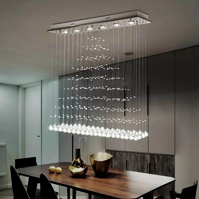 Use An Elaborate Crystal Chandelier For Glam Style Kitchens