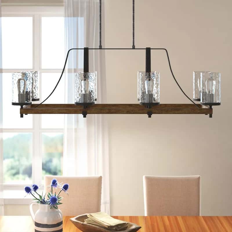 Go For Rustic Style With Distressed Wood Island Lighting