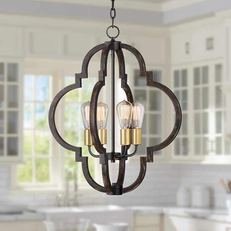 Add A Quatrefoil Lighting Fixture In An Industrial Kitchen