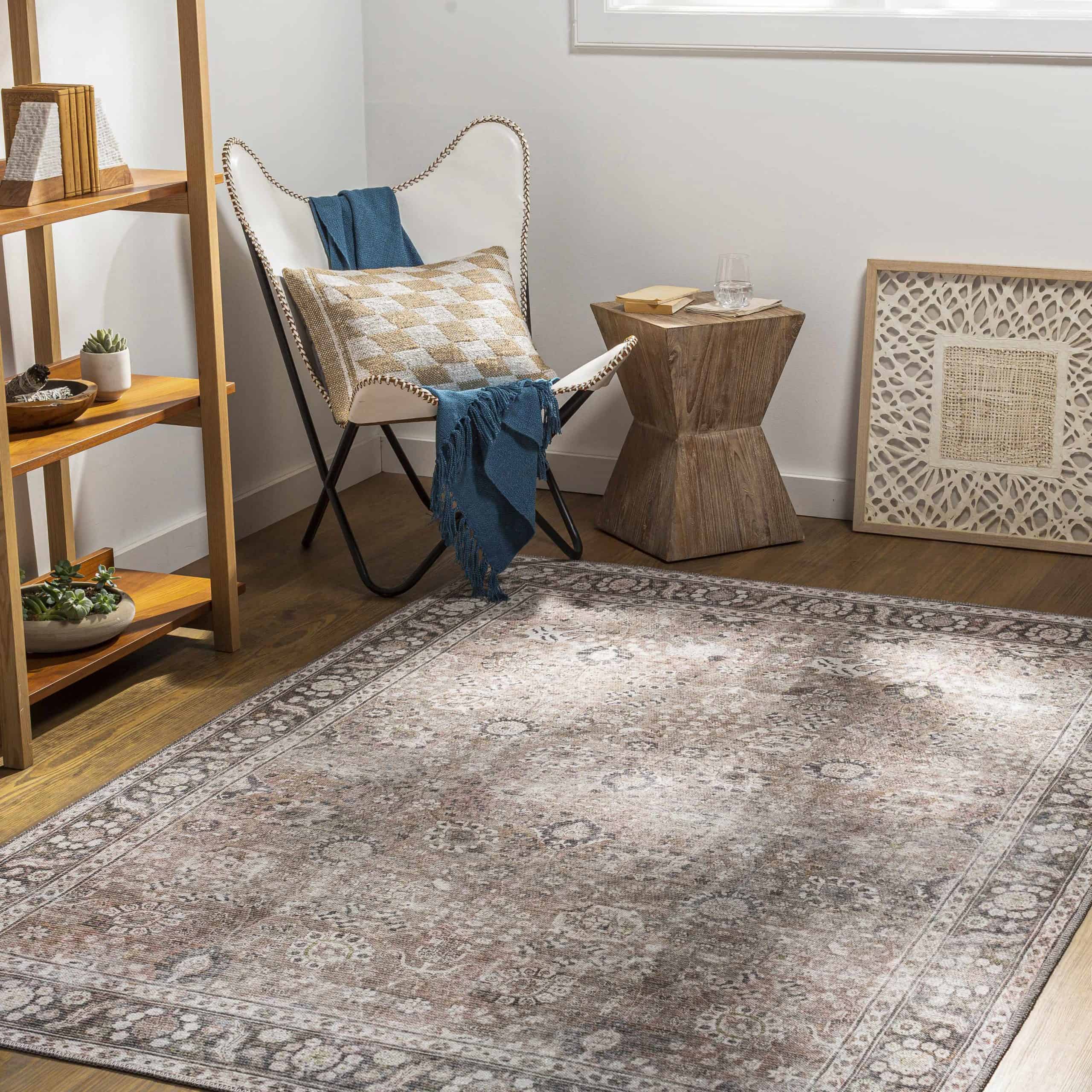 Charcoal Washable Rug