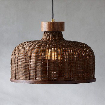 Opt for Rattan Covered Porch Lighting