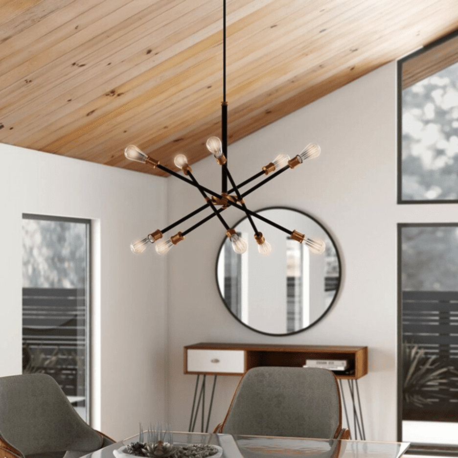 hanging light from sloped ceiling