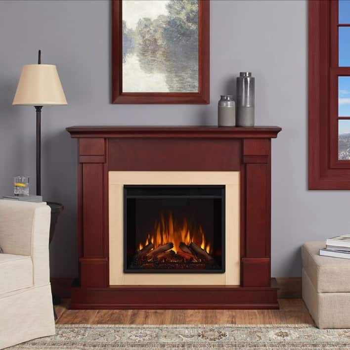 Pay Ode To Traditional Mid-Century Design With This Mahogany Fireplace