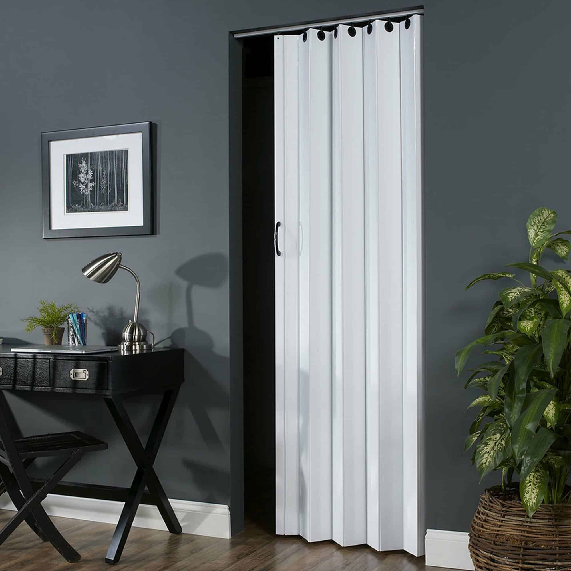 An Accordion Door Is An Unconventional But Practical Choice For A Bathroom