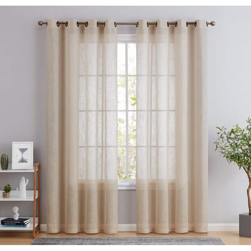 Semi-Sheer Curtains In Beige Will Make Your Room Feel Dreamy