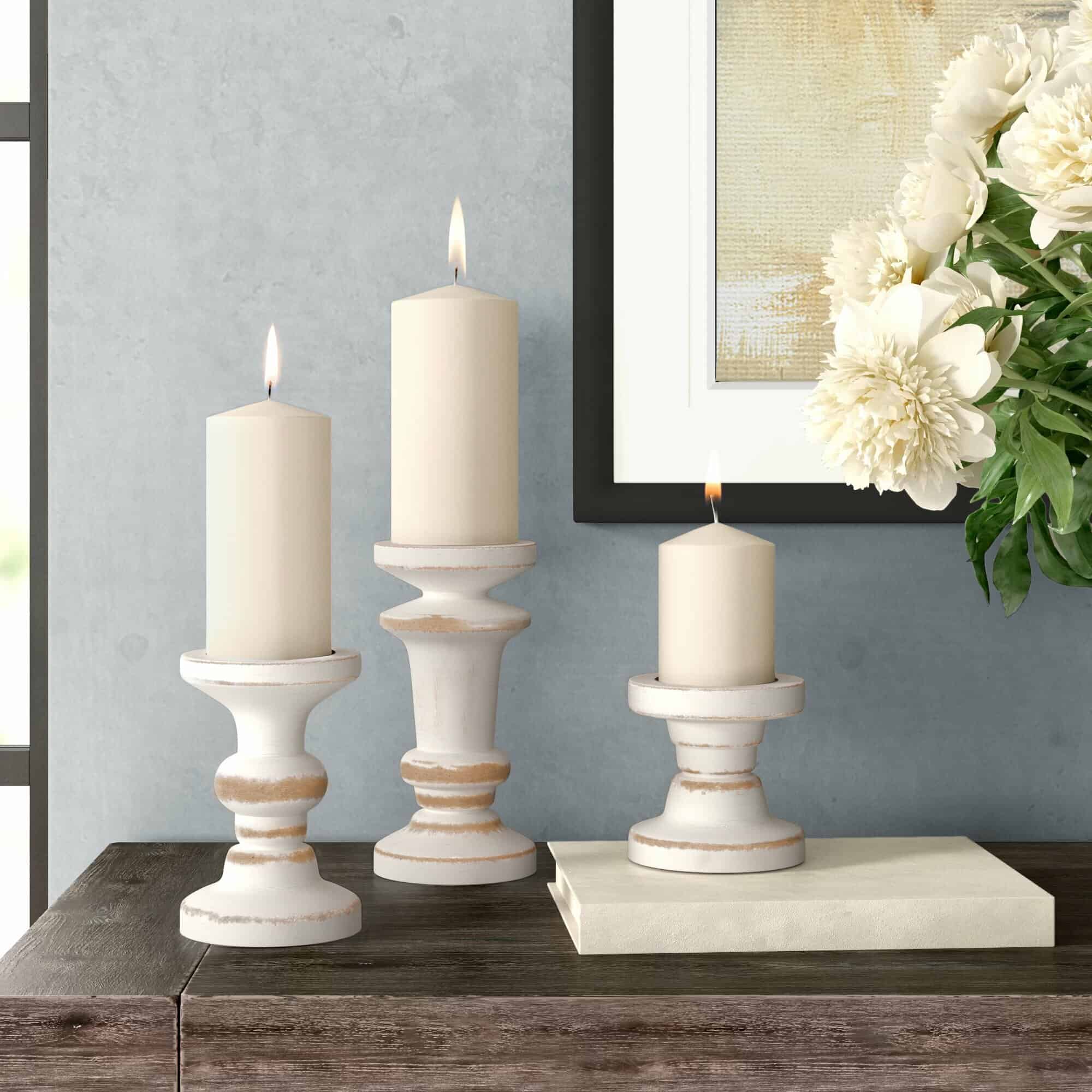 Choose Some Beige Candle Holders For A Vintage Touch