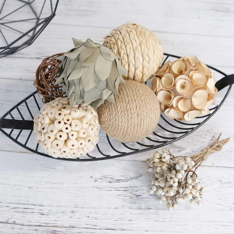 Turn Baskets And Bowls Into Decor With Woven Rattan Balls