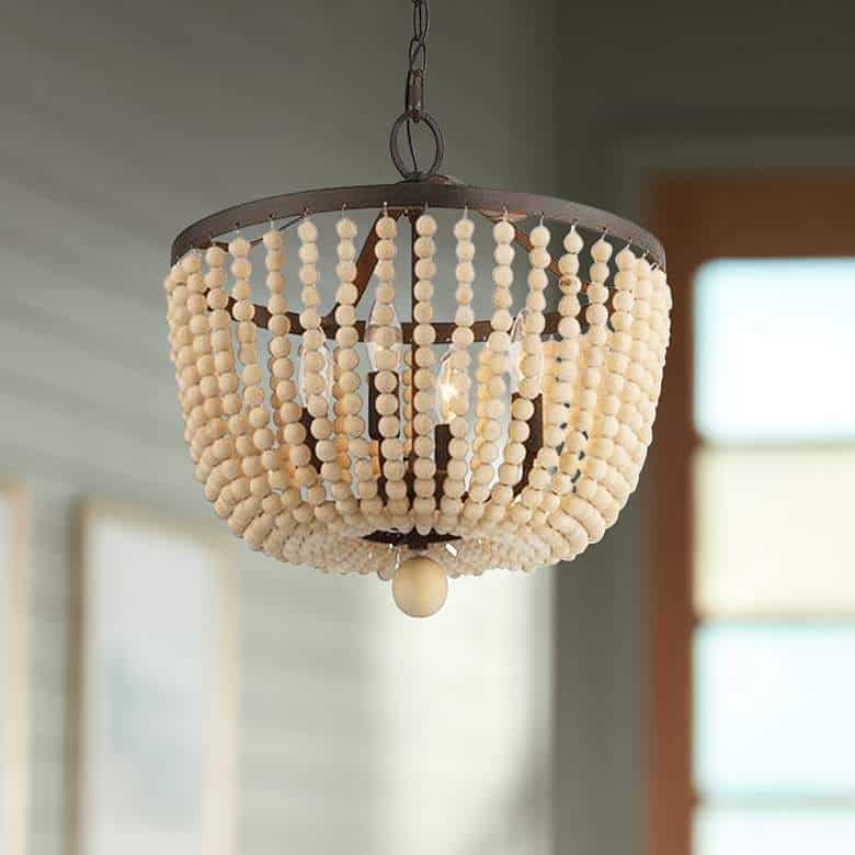 Go For Elegance With A Wooden Bead Chandelier