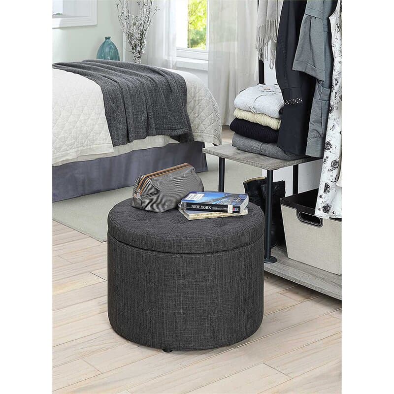 A Storage Ottoman Is The Perfect Hidden Storage Spot