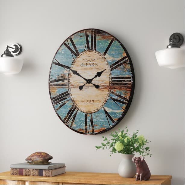 Opt For A Large, Wooden Wall Clock