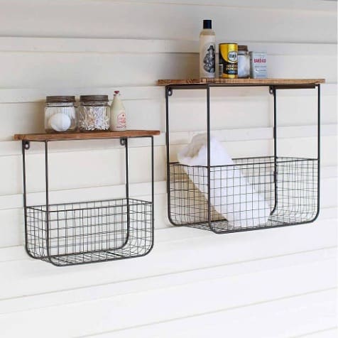 Mount A Two-In-One Shelf And Basket Set