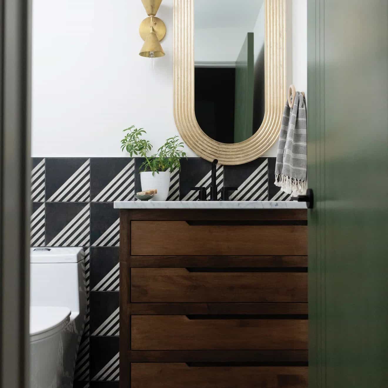 Be Creative With A Fun Pattern On Matte Black Tiles